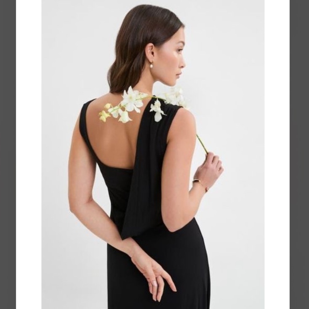 Marcella NYC Laurel Gown Dress Black European Jersey High Stretch Small - Picture 4 of 15